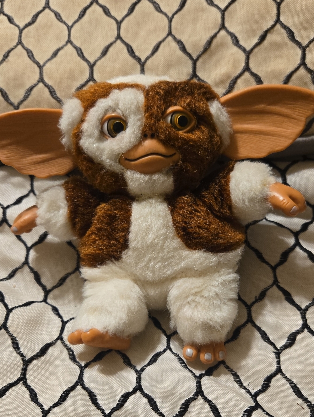 Brown & White Gremlin Gizmo Plush Creature Toy with Large Ears
